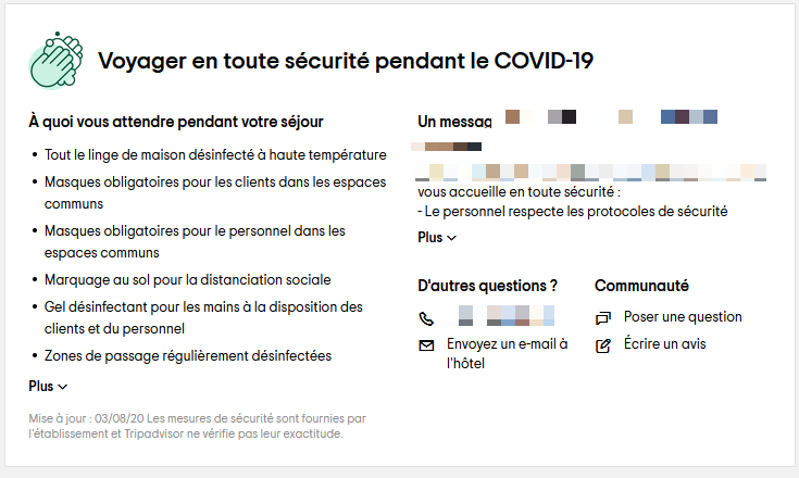 Encart Covid TripAdvisor