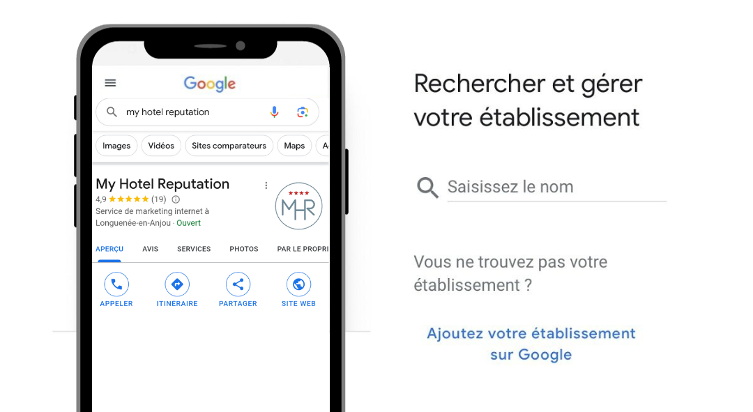 Fiche d'établissement Google My Business My Hotel Reputation