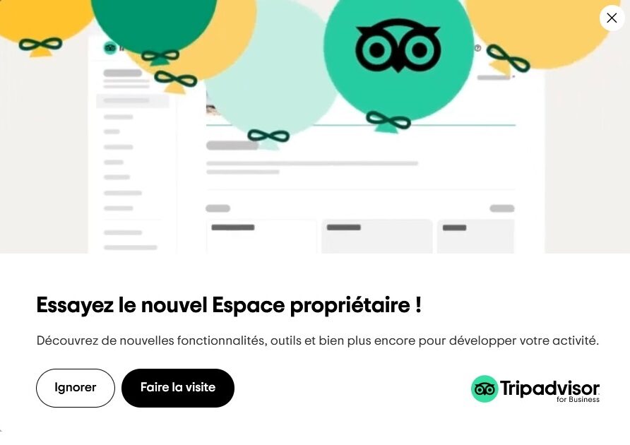 Nouvel espace Tripadvisor